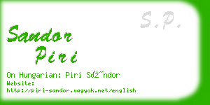 sandor piri business card